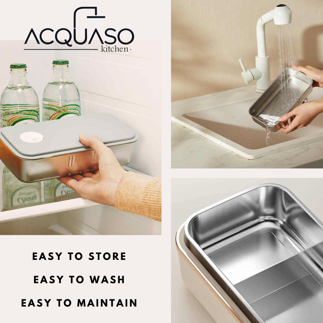BENTO Electric Lunch Box | 0.8L Portable Food Warmer | Stainless Steel Inner Container | 70°C Constant Heat | Leak-Proof Design for Office, School & Travel | Fulfilled by Acquaso