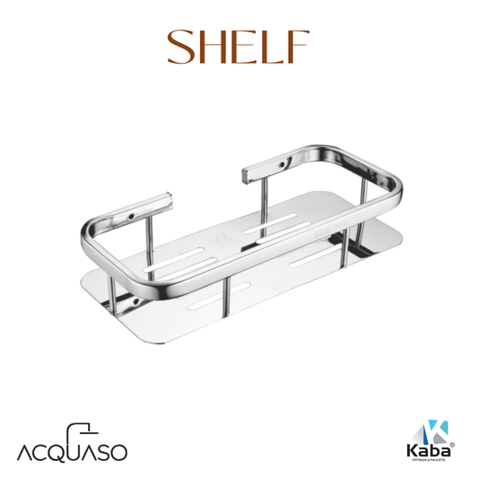 KABA PRIME Shelf – SUS304 Stainless Steel Corner Bathroom Shelf | Wall Mounted Shower/Kitchen Storage Rack | Polished Chrome Finish | Modern & Rustproof