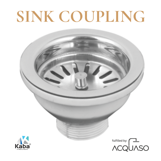 LIBRA Sink Strainer / Jali / Coupling Round Shaped Premium Stainless Steel PVC Kitchen Sink Coupling for Home - Chrome Finish, Rust-Free, Corrosion-Resistant