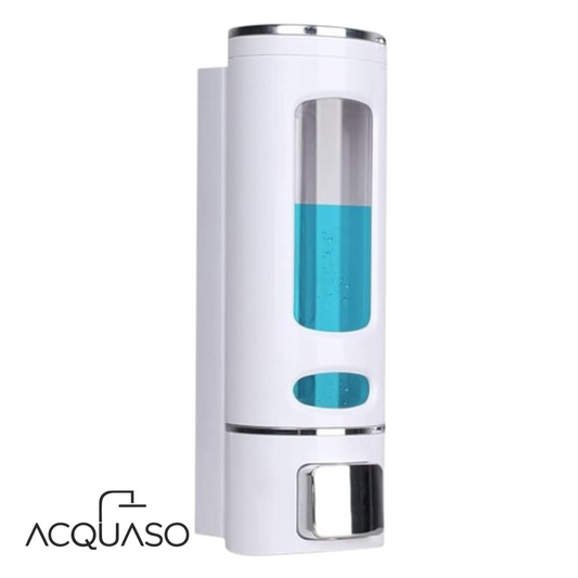 Multipurpose Wall Mounted ABS Plastic Soap Dispenser Wall Mounted for Bathroom Wash Basin Kitchen Sink for Lotion/Conditioner/Shampoo/Liquid Sanitizer/Gel Dispenser 400 ml (Pack of 1, White))