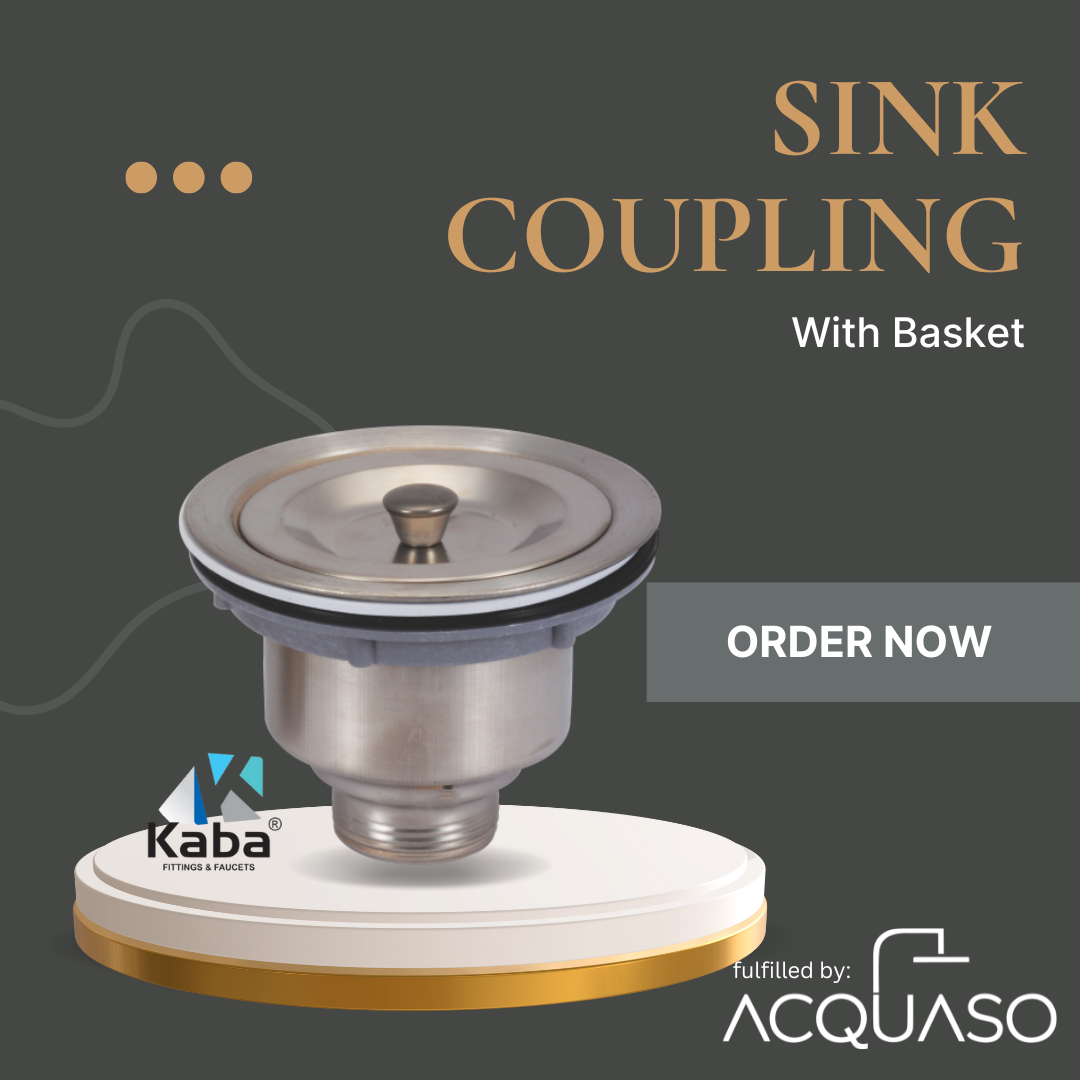 LAURET Stainless Steel 4-Inch Sink Coupling Jali – SS 304 Waste Coupling for Kitchen Sink/Drain Outlet | Marble Finish | Heavy-Duty Drain Strainer Basket | Silver