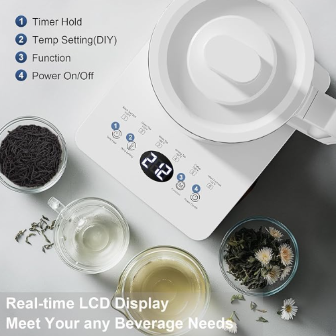 BoilPro Electric Kettle | 1.5L Glass Kettle with Auto Shut-Off & Boil-Dry Protection | 800W Fast Boiling Portable Kettle for Home, Office, Hotel