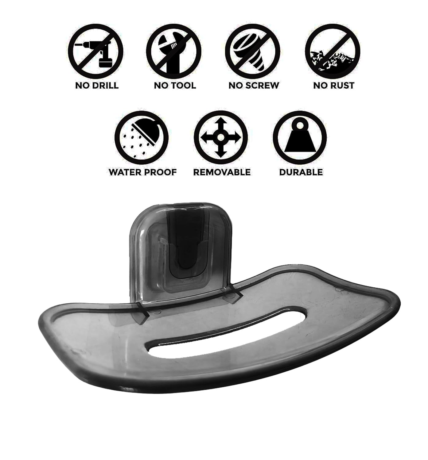 Wall-Mounted Soap Dish | Transparent Plastic Self-Adhesive Holder with Drainage | Waterproof & No-Drill Installation | Bathroom & Kitchen Organizer | Pack of 2