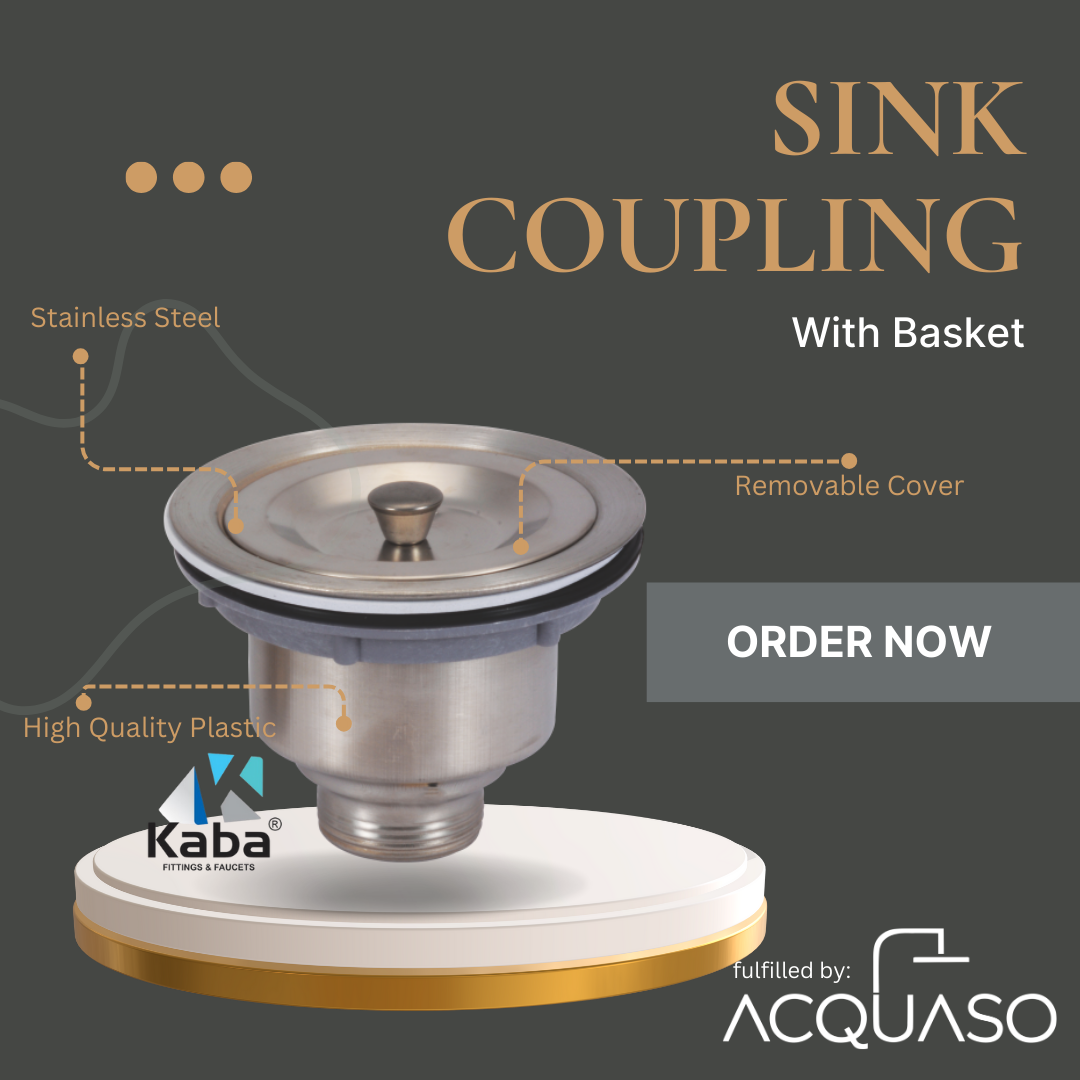LAURET Stainless Steel 4-Inch Sink Coupling Jali – SS 304 Waste Coupling for Kitchen Sink/Drain Outlet | Marble Finish | Heavy-Duty Drain Strainer Basket | Silver
