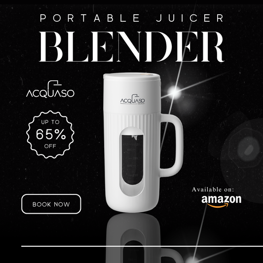 KIRA Portable USB Juicer | 400ml Personal Blender with 10 Stainless Steel Blades | 18,000 RPM | Rechargeable Battery (1500mAh) | Quiet Operation | Easy to Clean | Travel, Gym, Office, Kitchen | Fulfilled by Acquaso