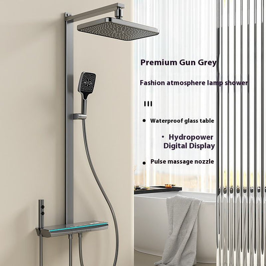 ACQUASO A19 Thermostatic Brass Shower Set | Chrome Finish Rectangle Rain Shower | In-Wall Mounted | 4 Spray Modes | Single Handle Mixer | Modern Bathroom Fitting