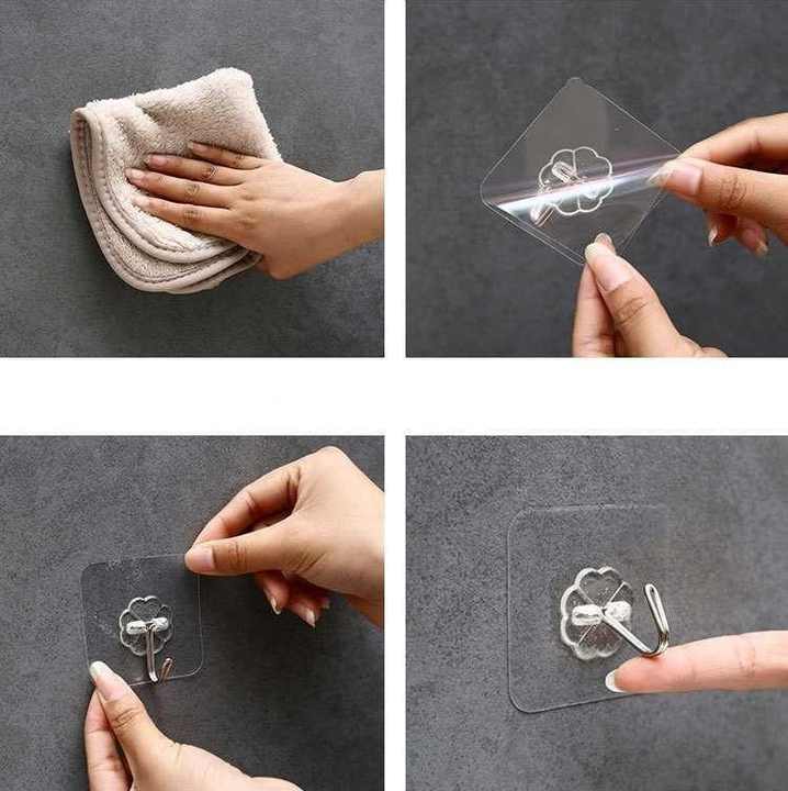 ACQUASO Self-Adhesive Heavy-Duty Wall Hook | Gold Metal Hanger for Bathroom, Kitchen, Office & Home | Holds up to 10 kg | No Drilling Required