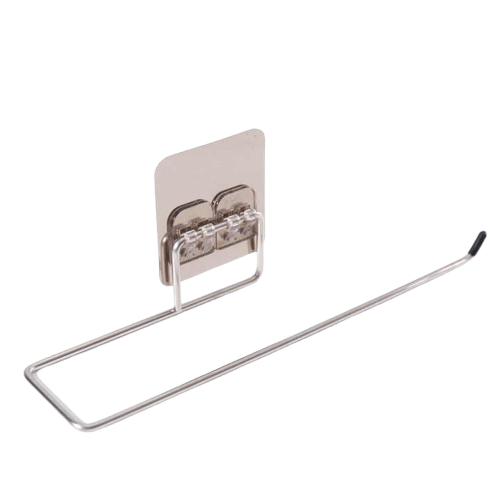 STICKY Stainless Steel Self-Adhesive Towel Ring | Chrome Finish Napkin Holder for Bathroom & Kitchen | No Drill | Rectangular Design | Waterproof & Rustproof