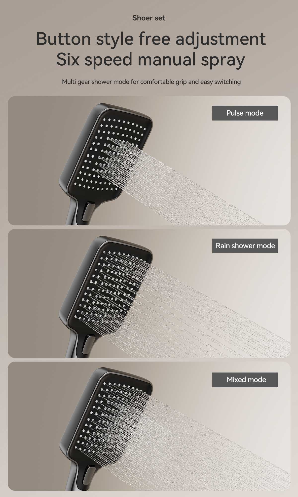 ACQUASO A25 Thermostatic Shower Faucet Set | Wall-Mounted Aluminum Body | Square Rainfall Shower Head | Hot & Cold Mixer | Modern Bathroom Shower System | Wall Mixer with Shower