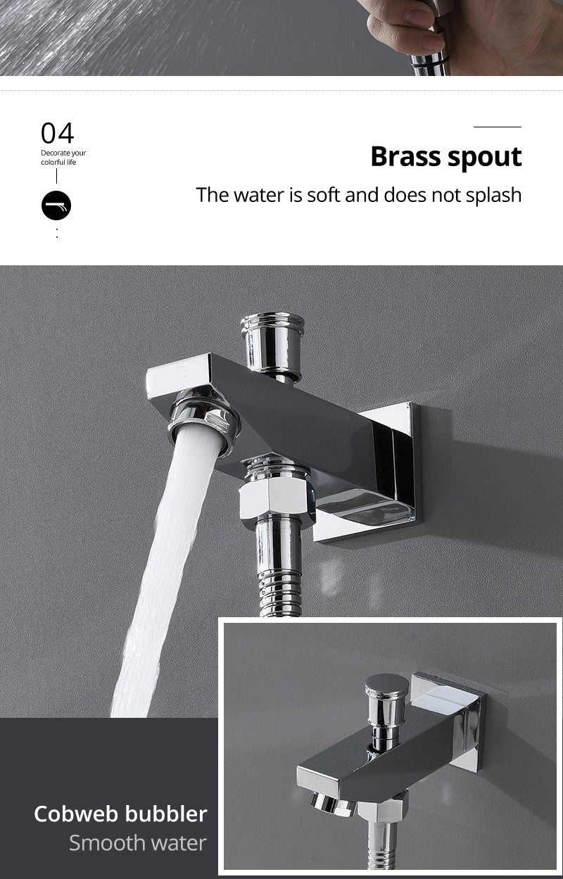 ACQUASO DUDHSAGAR Luxury Thermostatic Shower System LED Shower System โ 580x380mm SUS304 Stainless Steel Ceiling-Mounted Shower Panel | Rainfall, Waterfall, Spray, Water Column, Hand Shower