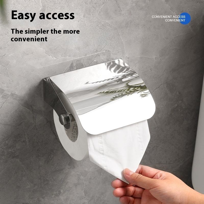 KABA DOLPHIN SUS304 Stainless Steel Toilet Paper Holder | Wall-Mounted Polished Tissue Roll Dispenser | Irregular Modern Design for Bathroom, Hotel & Villa Use | 1-Year Warranty