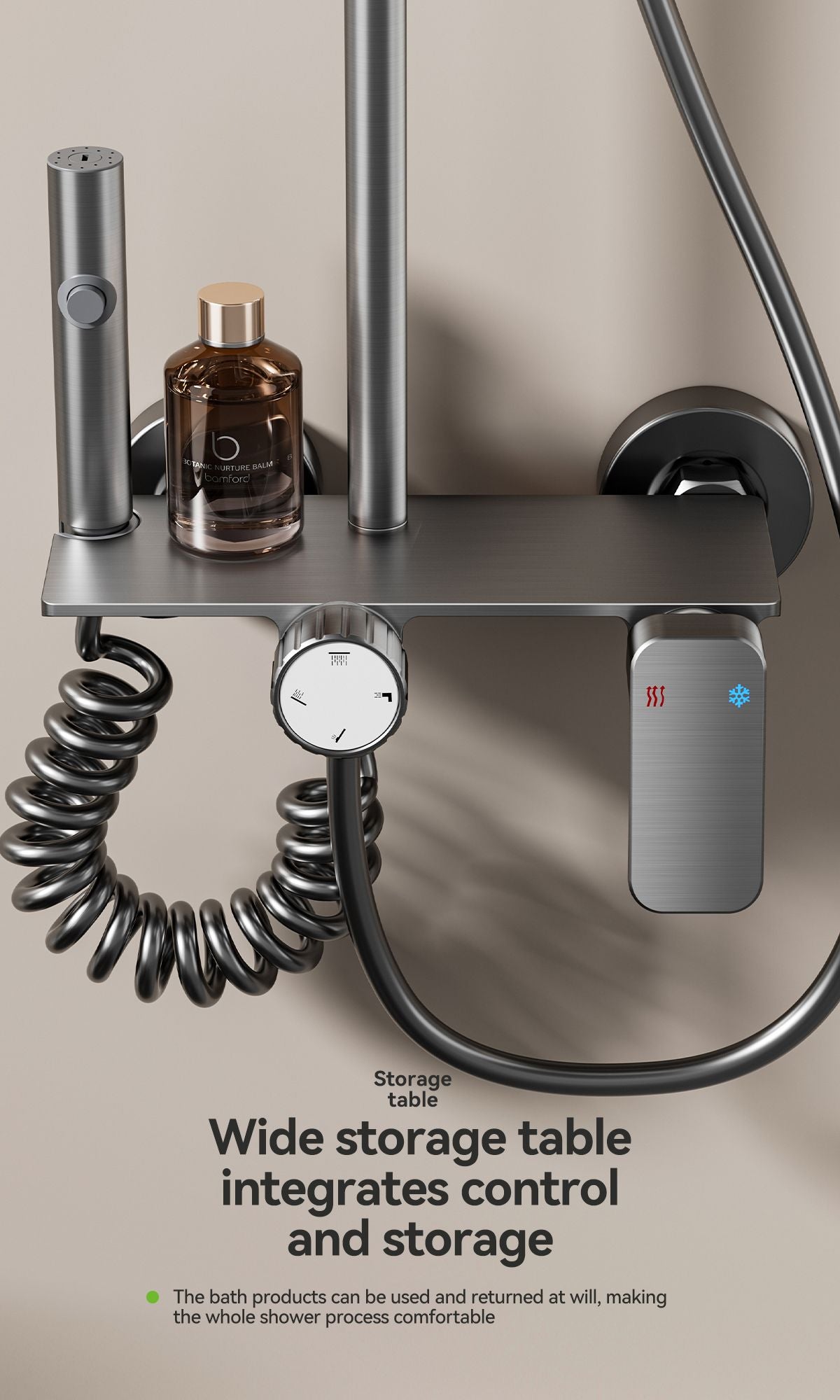 ACQUASO A25 Thermostatic Shower Faucet Set | Wall-Mounted Aluminum Body | Square Rainfall Shower Head | Hot & Cold Mixer | Modern Bathroom Shower System | Wall Mixer with Shower