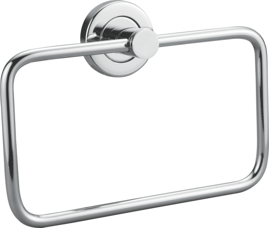 AQUA Stainless Steel Square Towel Ring | Wall Mounted Bathroom Napkin Holder | Chrome Finish | Anti-Rust & Corrosion Resistant