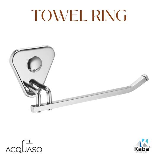 VELVET Stainless Steel Towel Ring | Wall Mounted Napkin Holder | Nickel Chrome Mirror Finish | Rust-Proof | Bathroom & Kitchen Use