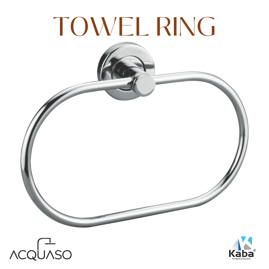 MELON Stainless Steel Oval Towel Ring | Wall Mounted Bathroom Napkin Holder | Nickel Chrome Mirror Finish | Anti-Rust & Corrosion Resistant