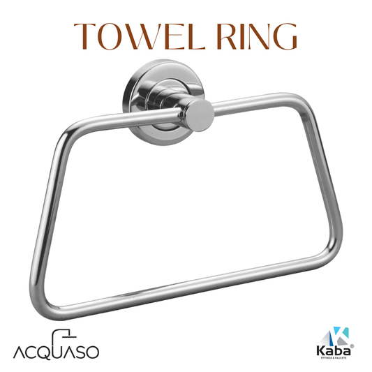 PLUTO Stainless Steel Triangular Towel Ring | Silver Mirror Finish | Wall Mounted Bathroom Napkin Holder | Anti-Rust | Modern Towel Hanger