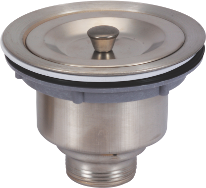 LAURET Stainless Steel 4-Inch Sink Coupling Jali – SS 304 Waste Coupling for Kitchen Sink/Drain Outlet | Marble Finish | Heavy-Duty Drain Strainer Basket | Silver