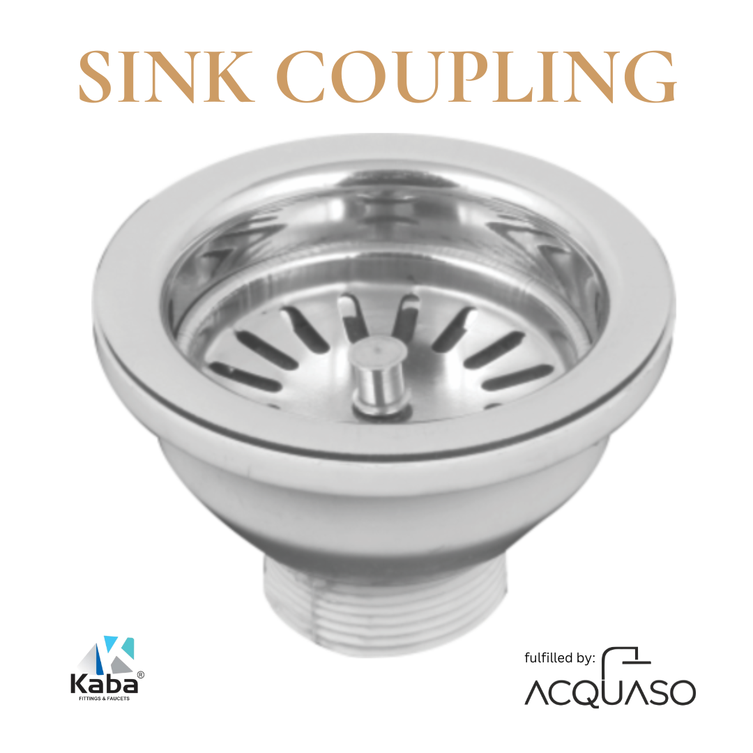 KABA LIBRA PVC Sink Coupling – 4.5-Inch Stainless Steel Drain Outlet with Chrome Finish | Leak-Proof & Rust-Free | For Kitchen Sink & Utility Sinks | Universal Fit
