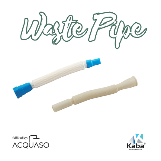 KABA 35-Inch Collapsible PVC Waste Pipe | Extendable 14–35 Inch Drain Hose | Leak-Proof Connector | Flexible & Durable for Kitchen Sink & Bathroom Basin