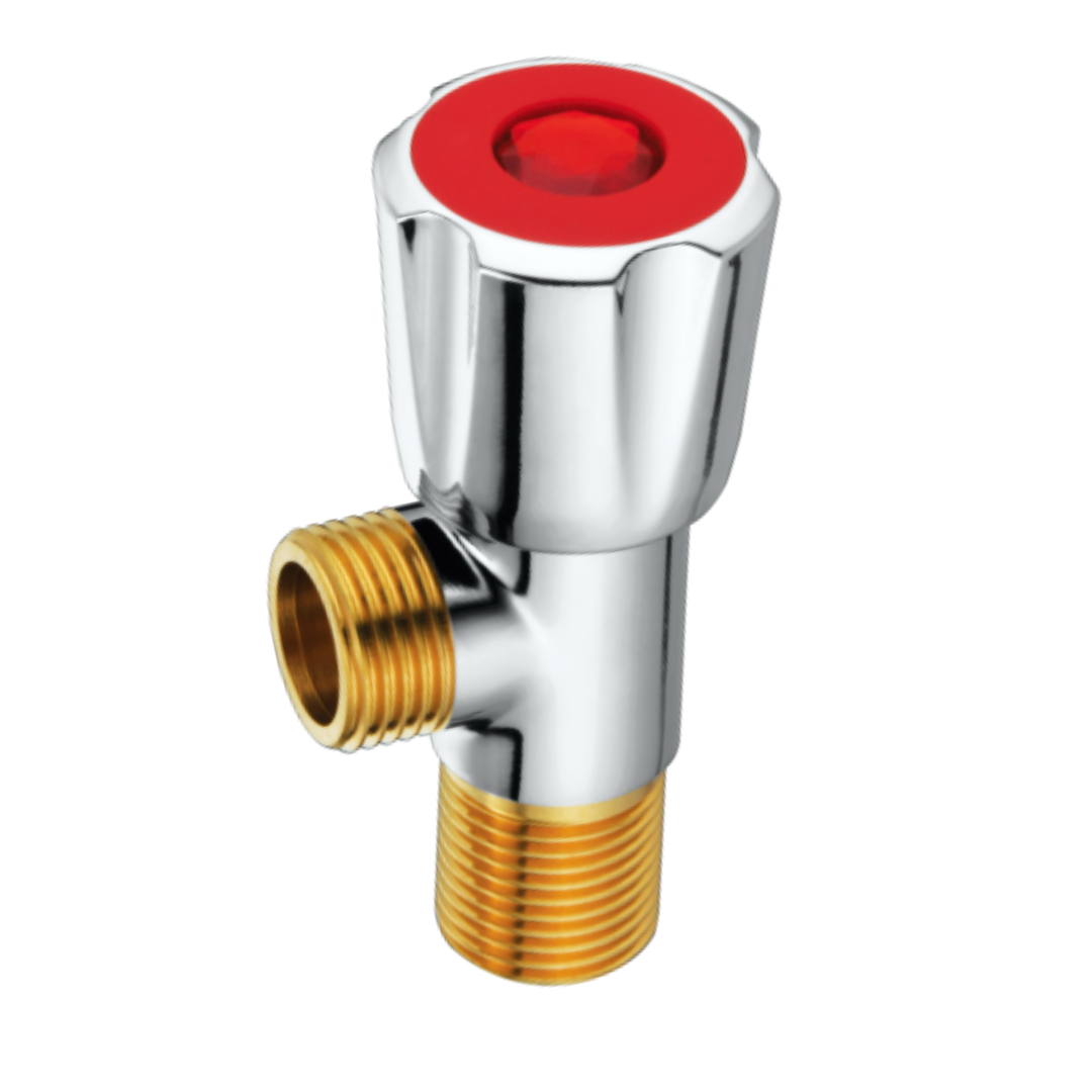 KABA Melon Brass Angle Valve ½ Inch | Chrome Finish | Wall-Mounted Stop Valve for Bathroom & Kitchen