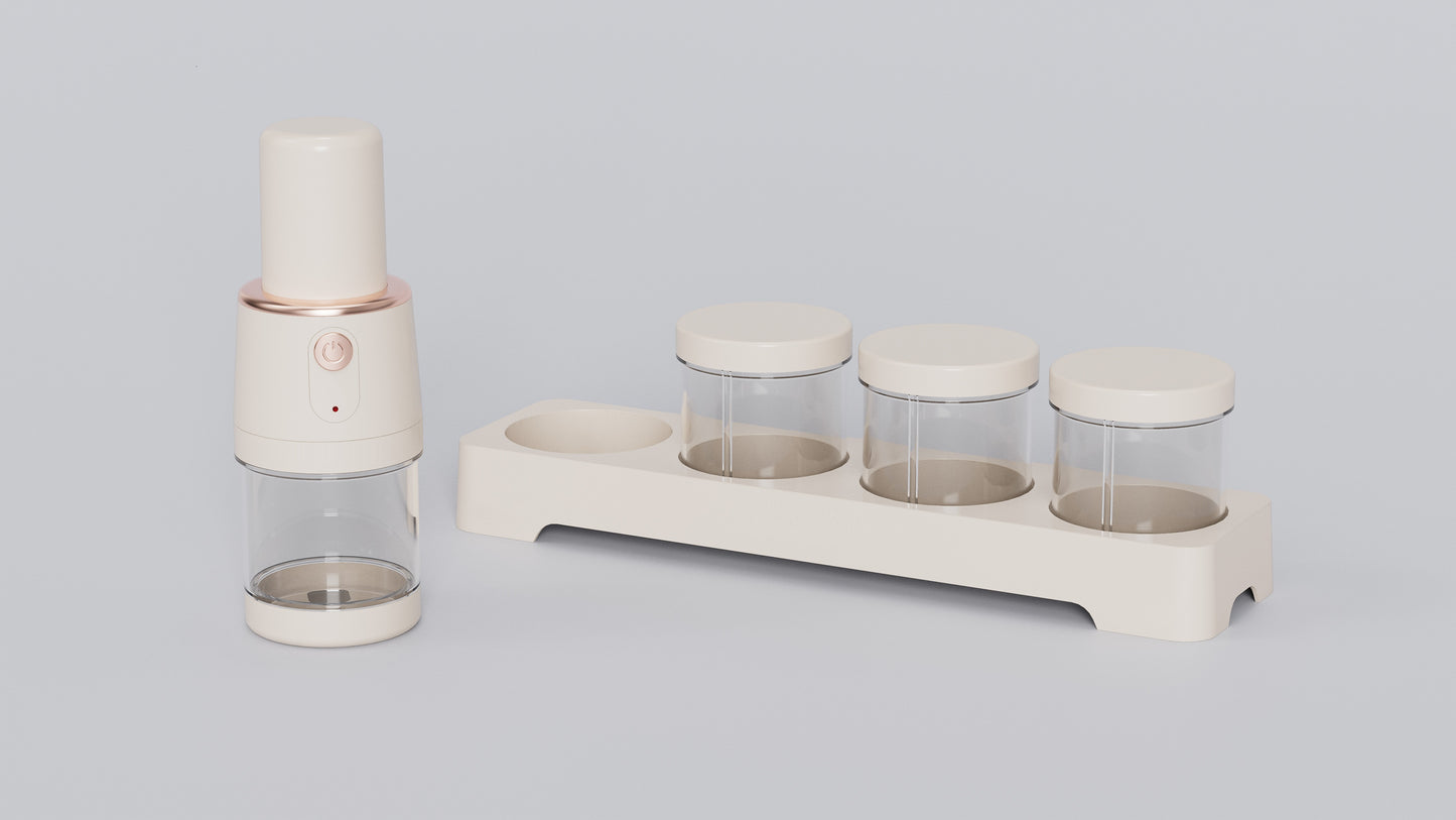 GrindMate Electric Grinder | 4-in-1 Salt, Pepper, Spice & Coffee Grinder | 250ml Capacity | 100W Powerful Motor | One-Touch Operation for Hotel & Kitchen Use