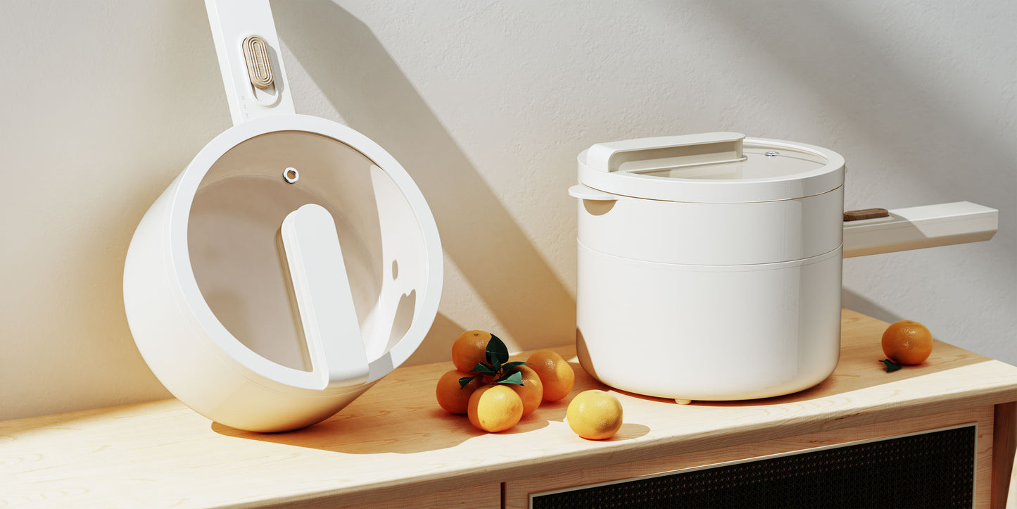 Cura SE Multipurpose Electric Cooker | 1.8L Stainless Steel Pot with Glass Lid | 800W Energy Efficient Skillet for Frying, Boiling & Sautéing | Electric Cooking Kettle