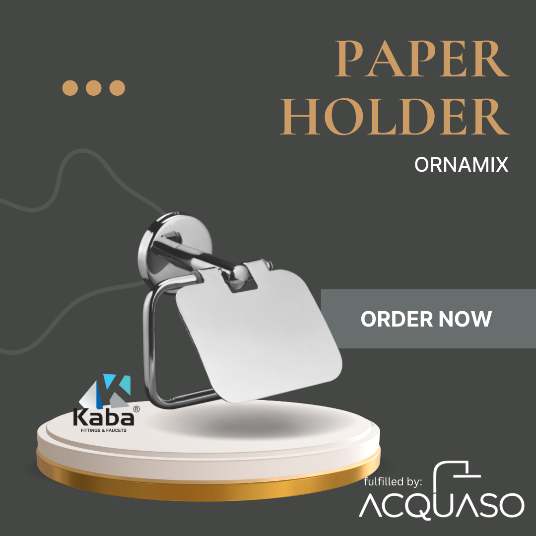 KABA ORNAMIX Paper Holder – Wall Mounted Metal Tissue Roll Dispenser | Eco-Friendly Bathroom & Kitchen Toilet Paper Holder | Custom Color Finish | Sleek Modern Design