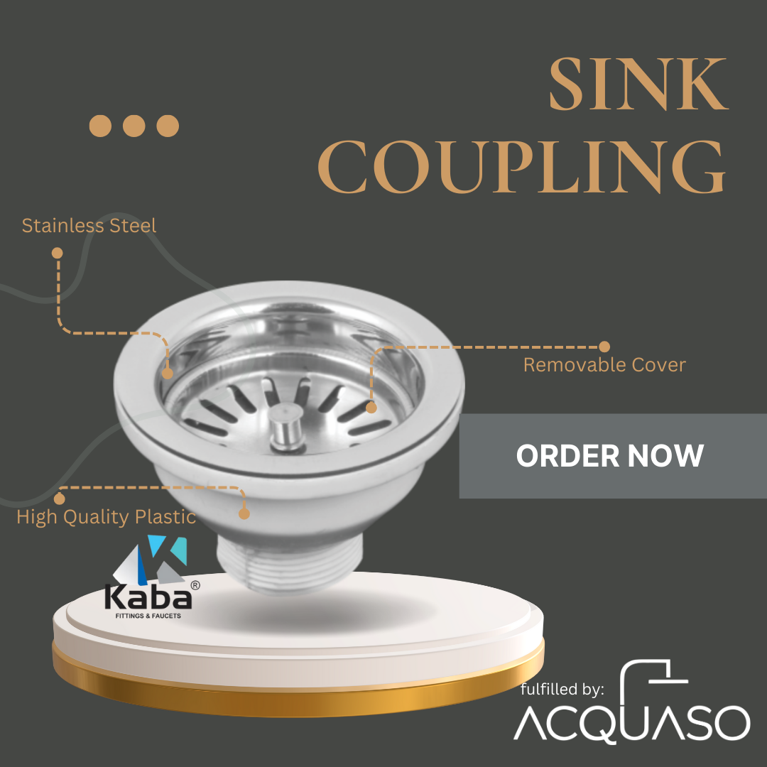 KABA LIBRA PVC Sink Coupling – 4.5-Inch Stainless Steel Drain Outlet with Chrome Finish | Leak-Proof & Rust-Free | For Kitchen Sink & Utility Sinks | Universal Fit