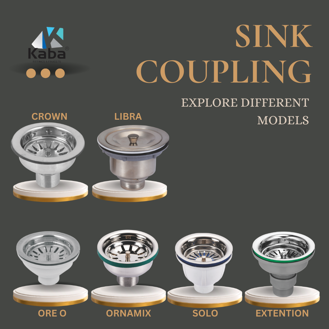 KABA LIBRA PVC Sink Coupling – 4.5-Inch Stainless Steel Drain Outlet with Chrome Finish | Leak-Proof & Rust-Free | For Kitchen Sink & Utility Sinks | Universal Fit