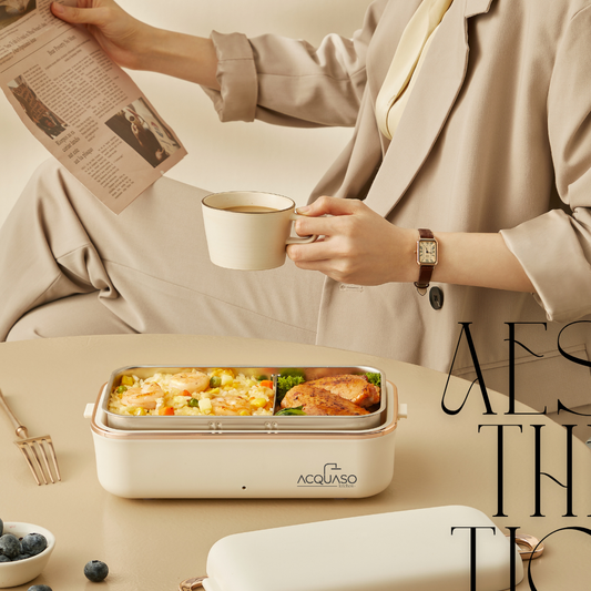 BENTO Electric Lunch Box | 0.8L Portable Food Warmer | Stainless Steel Inner Container | 70°C Constant Heat | Leak-Proof Design for Office, School & Travel | Fulfilled by Acquaso