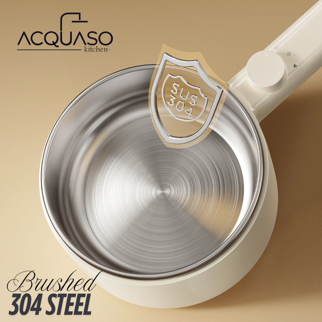 CURA PRO Multipurpose Electric Cooker | 1.8L Non-Stick Pot | 600W Fast Heating | Tempered Glass Lid | Stir Fry, Boil, Steam, Roast | Compact Ramen & Hot Pot Cooker | Fulfilled by Acquaso