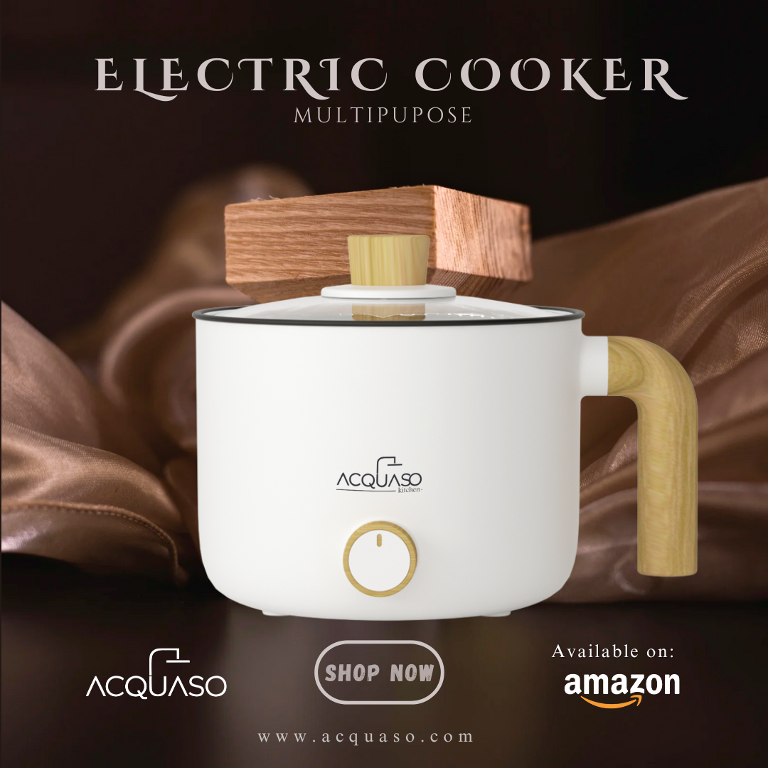 CURA Multipurpose Electric Cooker | 1.5L Non-Stick Ceramic Pot | Dual Power Modes (230W–600W) | Temperature Control | Microcomputer Control | Tempered Glass Lid | Ideal for Boiling, Frying, Simmering | 1-Year Warranty | Fulfilled by Acquaso
