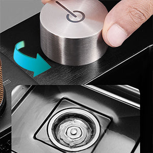 SINK Stainless Steel Waterfall Kitchen Sink | Undermount Countertop Installation | Brushed Chrome Finish | Rectangular Single Bowl | 4-Way Water Output | 750×460×220mm