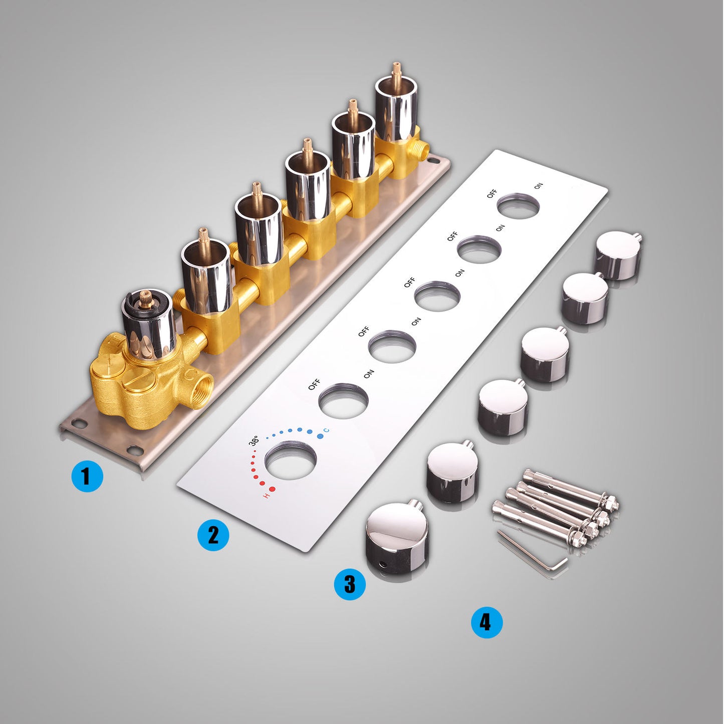 ACQUASO DUDHSAGAR Luxury Thermostatic Shower System LED Shower System – 580x380mm SUS304 Stainless Steel Ceiling-Mounted Shower Panel | Rainfall, Waterfall, Spray, Water Column, Hand Shower