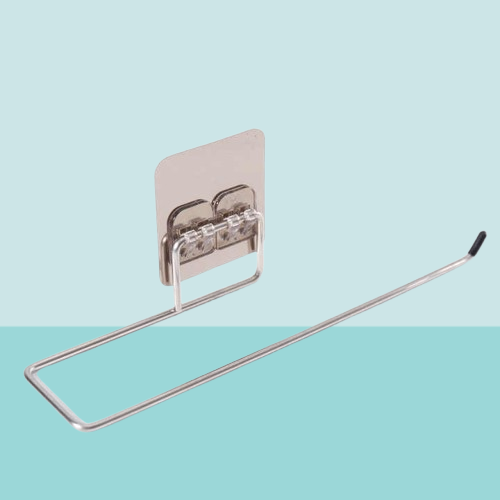 STICKY Stainless Steel Self-Adhesive Towel Ring | Chrome Finish Napkin Holder for Bathroom & Kitchen | No Drill | Rectangular Design | Waterproof & Rustproof