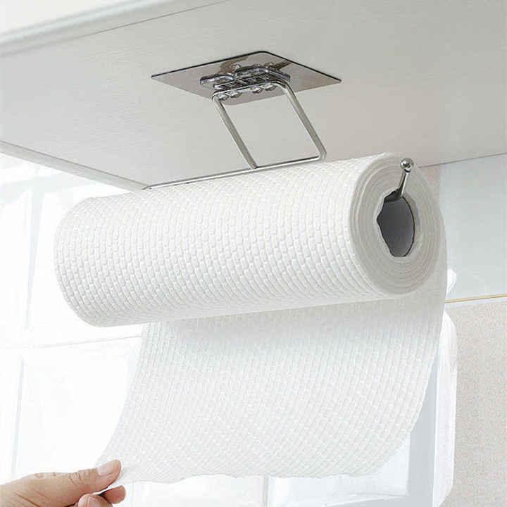 STICKY Stainless Steel Self-Adhesive Towel Ring | Chrome Finish Napkin Holder for Bathroom & Kitchen | No Drill | Rectangular Design | Waterproof & Rustproof