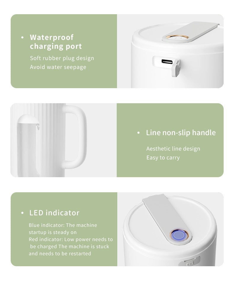 KIRA Portable USB Juicer | 400ml Personal Blender with 10 Stainless Steel Blades | 18,000 RPM | Rechargeable Battery (1500mAh) | Quiet Operation | Easy to Clean | Travel, Gym, Office, Kitchen | Fulfilled by Acquaso