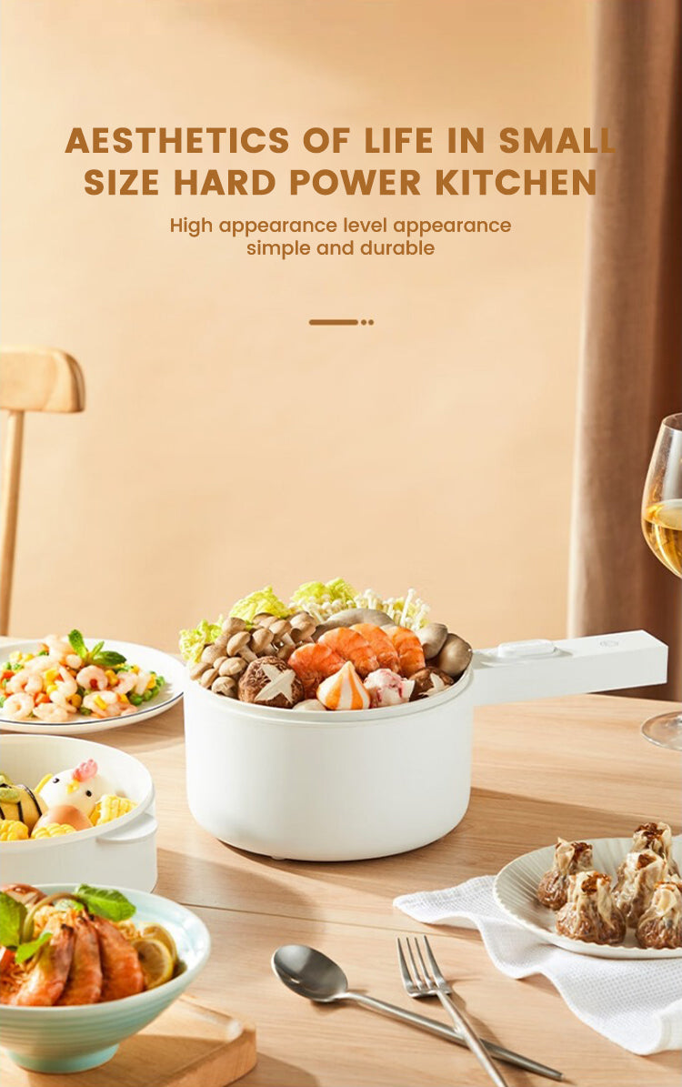 Cura SE Multipurpose Electric Cooker | 1.8L Stainless Steel Pot with Glass Lid | 800W Energy Efficient Skillet for Frying, Boiling & Sautéing | Electric Cooking Kettle