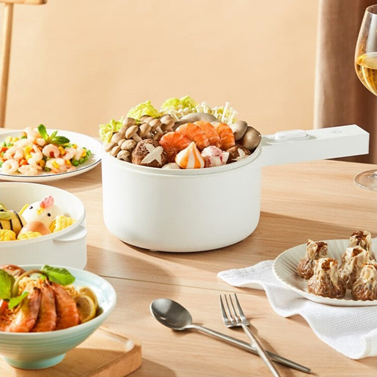 Cura SE Multipurpose Electric Cooker | 1.8L Stainless Steel Pot with Glass Lid | 800W Energy Efficient Skillet for Frying, Boiling & Sautéing | Electric Cooking Kettle