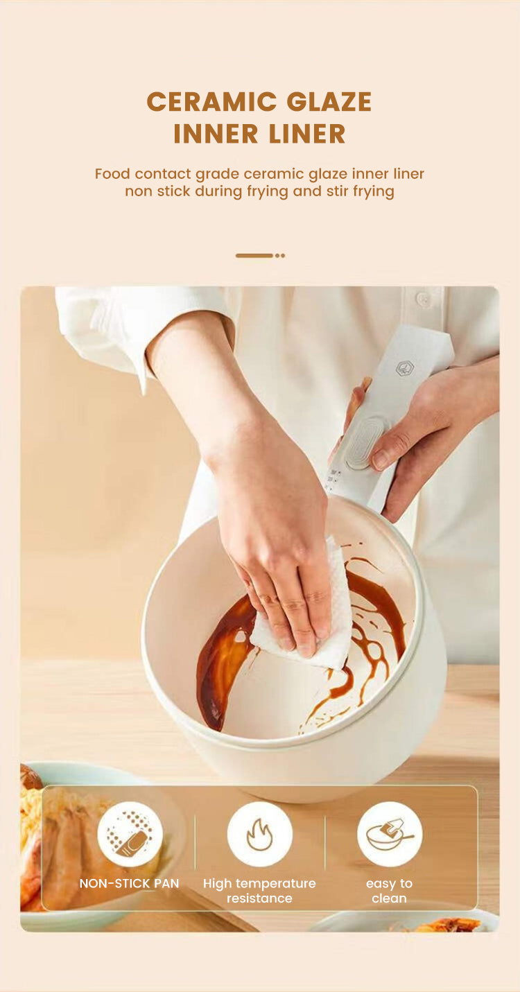 Cura SE Multipurpose Electric Cooker | 1.8L Stainless Steel Pot with Glass Lid | 800W Energy Efficient Skillet for Frying, Boiling & Sautéing | Electric Cooking Kettle