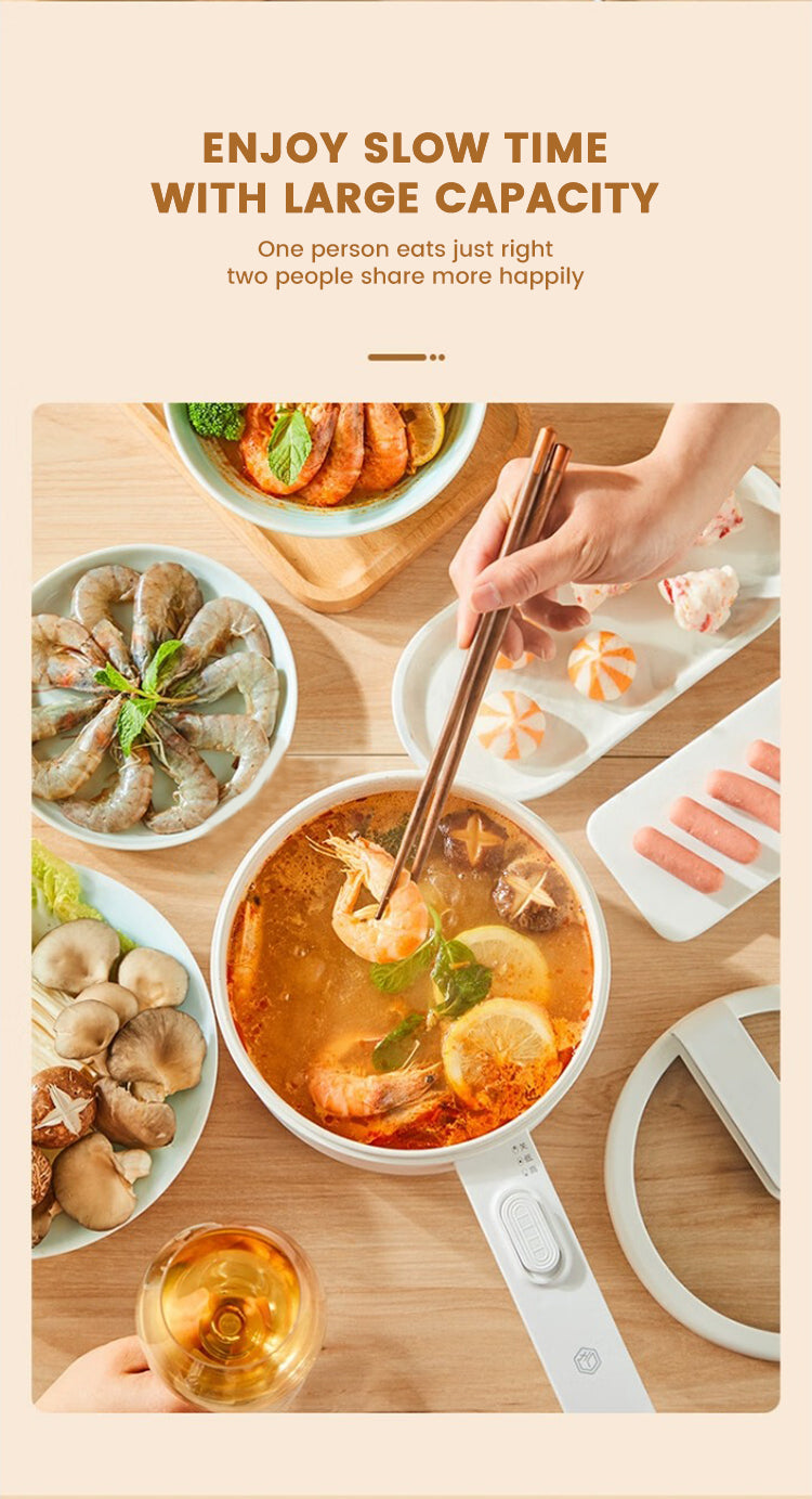 Cura SE Multipurpose Electric Cooker | 1.8L Stainless Steel Pot with Glass Lid | 800W Energy Efficient Skillet for Frying, Boiling & Sautéing | Electric Cooking Kettle