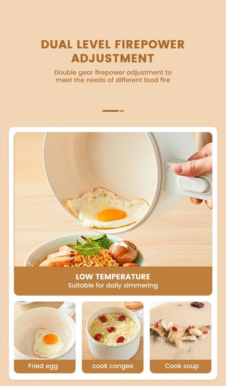 Cura SE Multipurpose Electric Cooker | 1.8L Stainless Steel Pot with Glass Lid | 800W Energy Efficient Skillet for Frying, Boiling & Sautéing | Electric Cooking Kettle