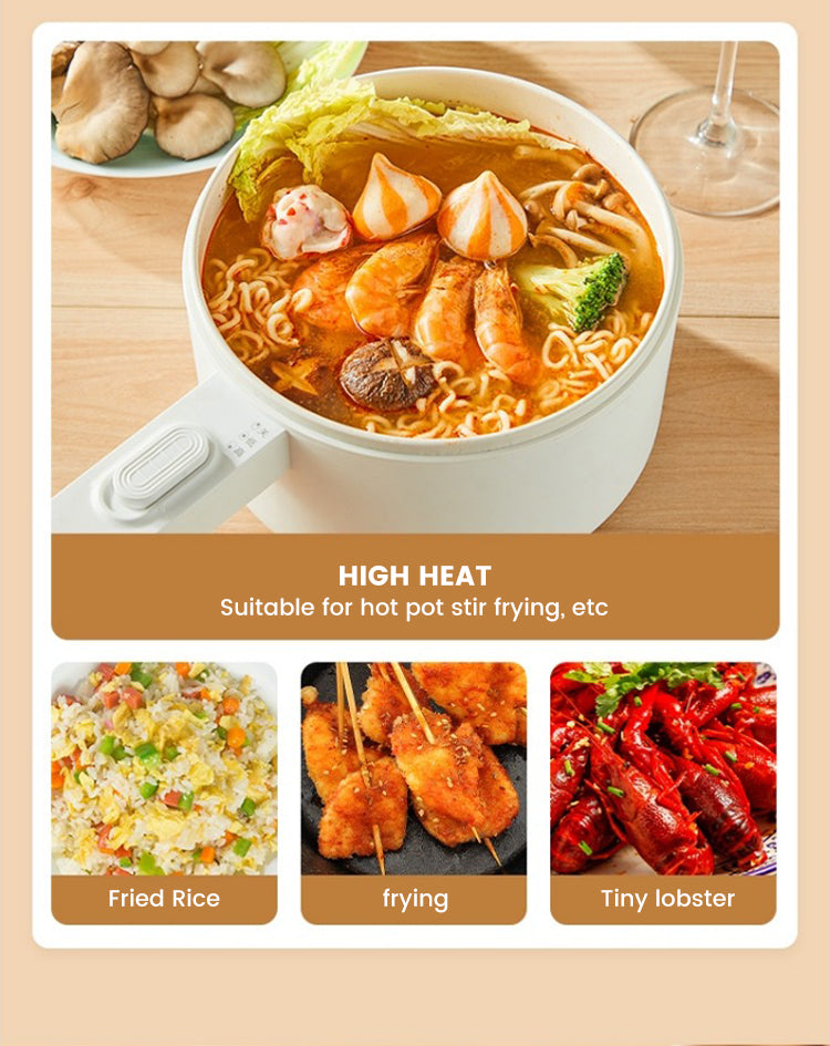 Cura SE Multipurpose Electric Cooker | 1.8L Stainless Steel Pot with Glass Lid | 800W Energy Efficient Skillet for Frying, Boiling & Sautéing | Electric Cooking Kettle