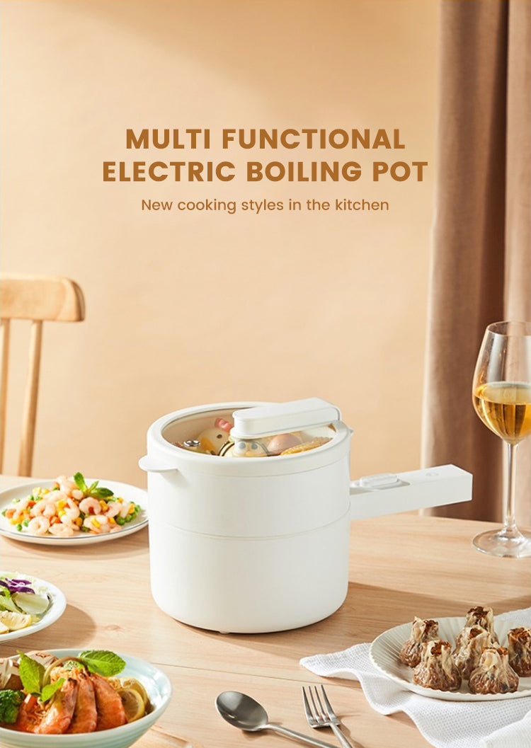 Cura SE Multipurpose Electric Cooker | 1.8L Stainless Steel Pot with Glass Lid | 800W Energy Efficient Skillet for Frying, Boiling & Sautéing | Electric Cooking Kettle