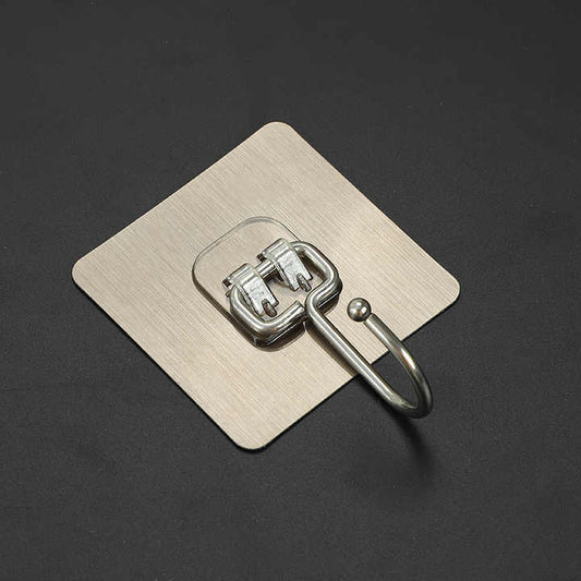 ACQUASO Self-Adhesive Heavy-Duty Wall Hook | Gold Metal Hanger for Bathroom, Kitchen, Office & Home | Holds up to 10 kg | No Drilling Required