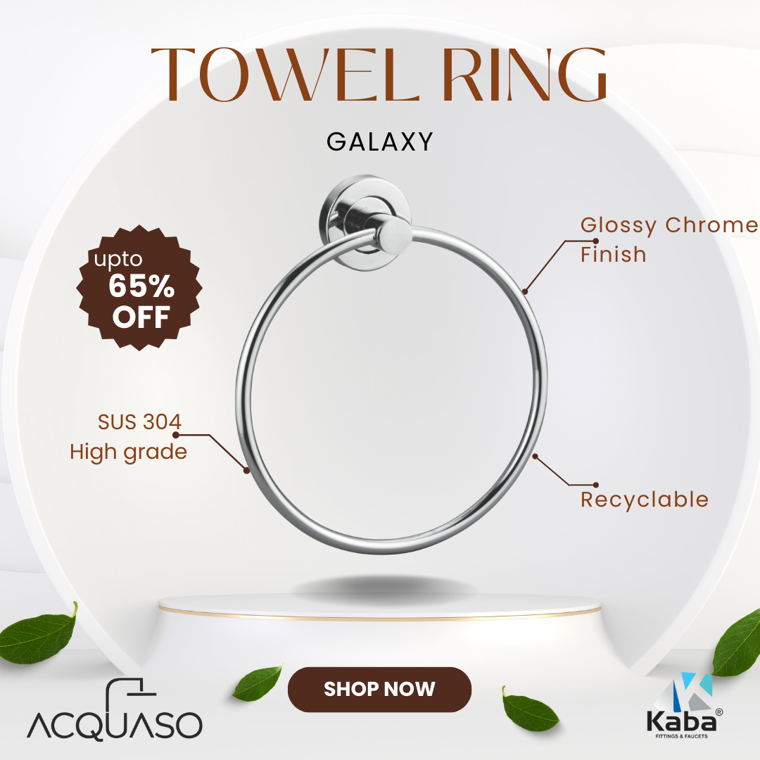 GALAXY Stainless Steel Towel Ring | Nickel Chrome Mirror Finish | Wall-Mounted | Rust & Corrosion Resistant | For Bathroom & Kitchen