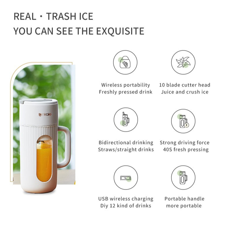 KIRA Portable USB Juicer | 400ml Personal Blender with 10 Stainless Steel Blades | 18,000 RPM | Rechargeable Battery (1500mAh) | Quiet Operation | Easy to Clean | Travel, Gym, Office, Kitchen | Fulfilled by Acquaso