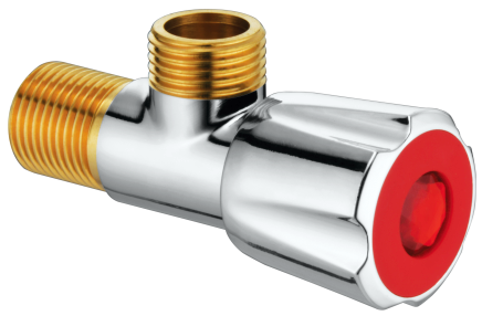 KABA Melon Brass Angle Valve ½ Inch | Chrome Finish | Wall-Mounted Stop Valve for Bathroom & Kitchen