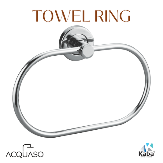 MELON Stainless Steel Oval Towel Ring | Wall Mounted Bathroom Napkin Holder | Nickel Chrome Mirror Finish | Anti-Rust & Corrosion Resistant