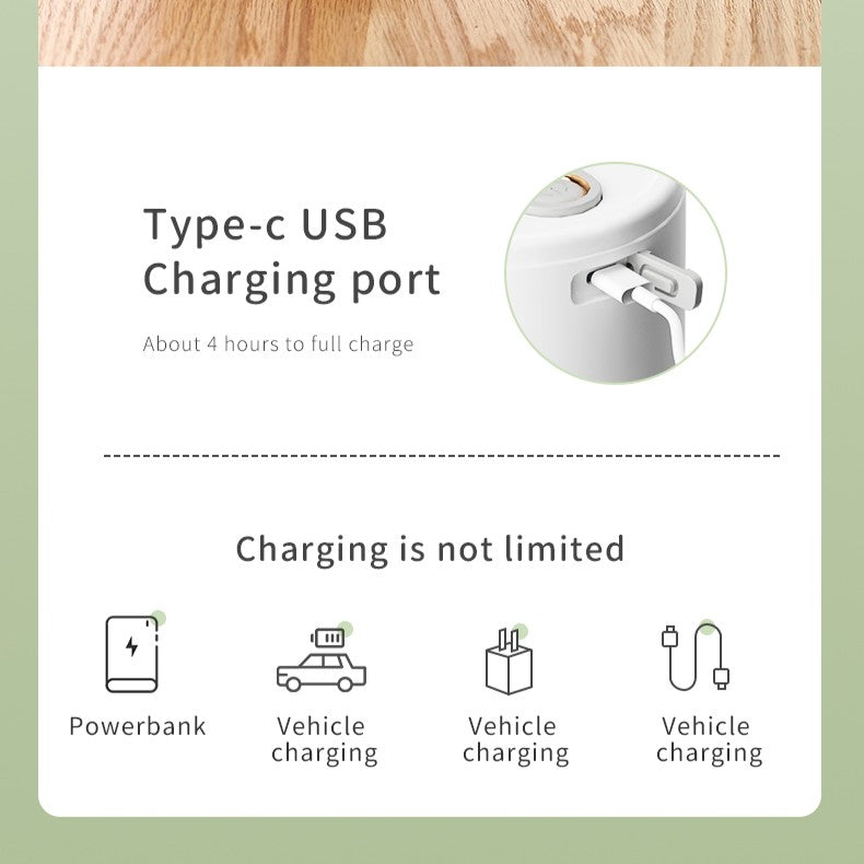 KIRA Portable USB Juicer | 400ml Personal Blender with 10 Stainless Steel Blades | 18,000 RPM | Rechargeable Battery (1500mAh) | Quiet Operation | Easy to Clean | Travel, Gym, Office, Kitchen | Fulfilled by Acquaso